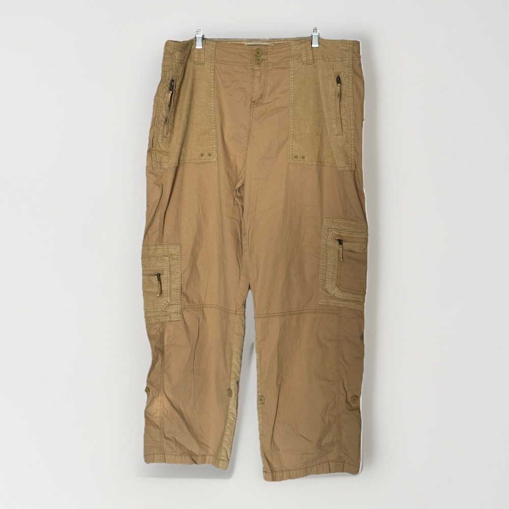 Abercrombie & Fitch Y2K Utility Cargo Pants Light Brown Streetwear 34 18L 41x33